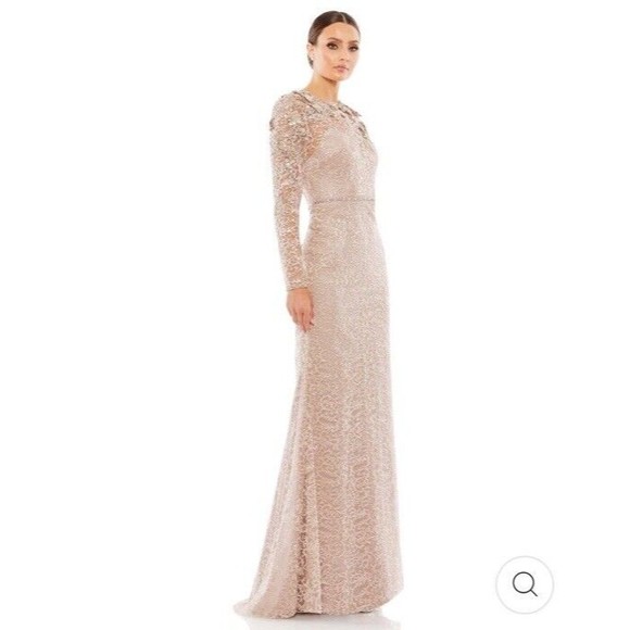 MAC DUGGAL 11217 Embellished Long Sleeve Lace Gown Size 12 $898‎ - Picture 4 of 15